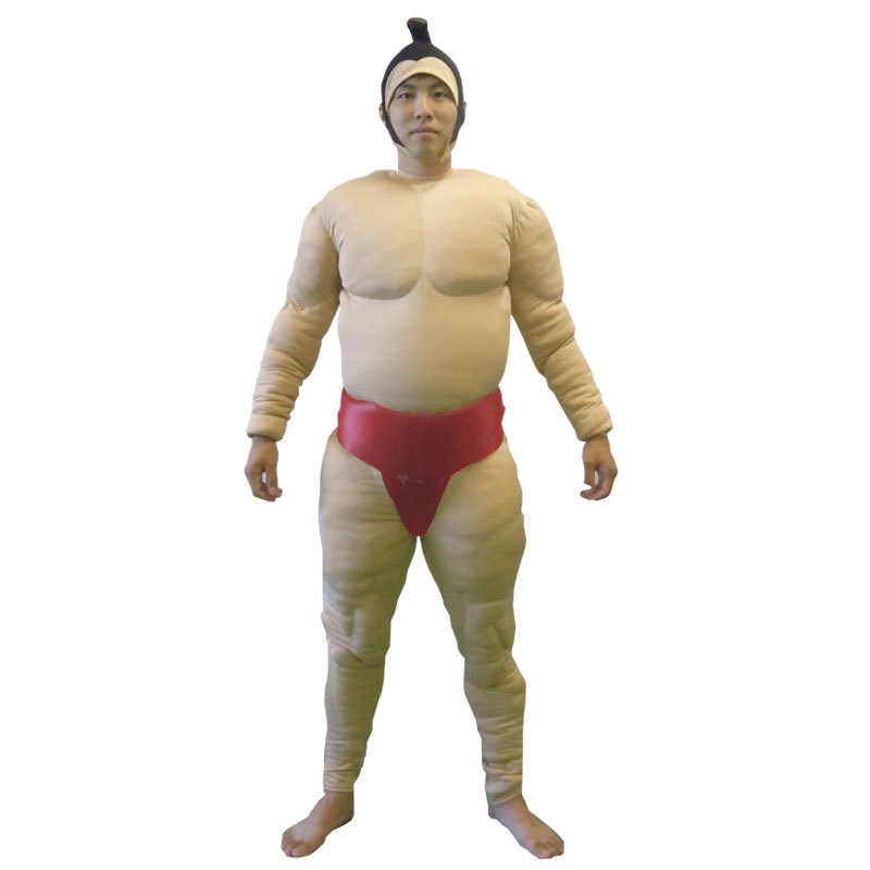 コスプレ 仮装 相撲セット 相撲スーツ3点セット 赤 【 コスプレ 衣装 ハロウィン 仮装 コスチューム 大人用 力士 まわし すもう お相撲さん メンズ 男性用 余興 関取 パーティーグッズ 】