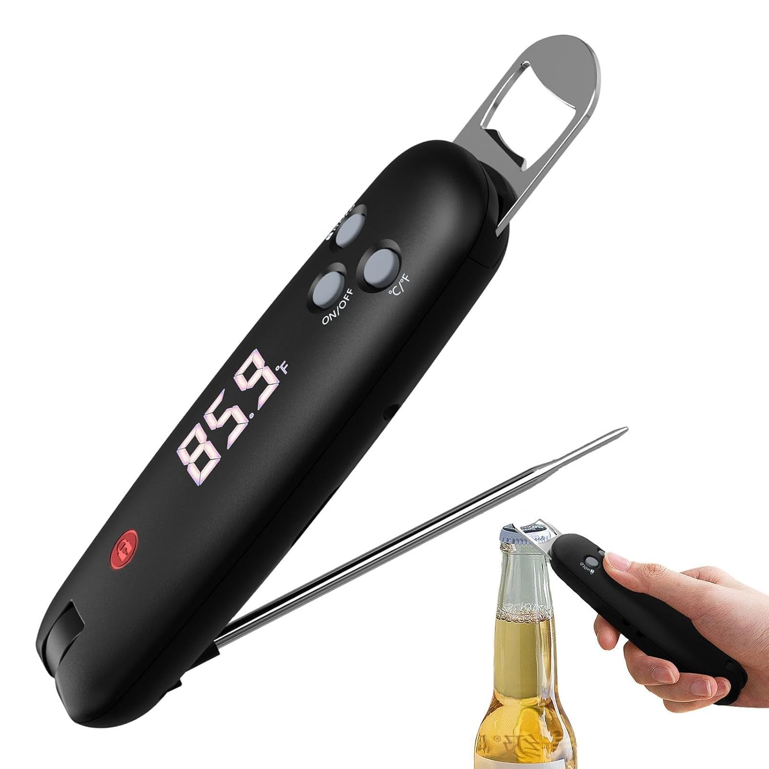 調理用温度計 インスタント読み取り肉サーモグラフデジタル肉サーモグラフ 防水LEDディスプレイインスタントフードサーモグラフ - オーブンハイドロホザーグラフフライフライ喫煙者ロースト用の高速