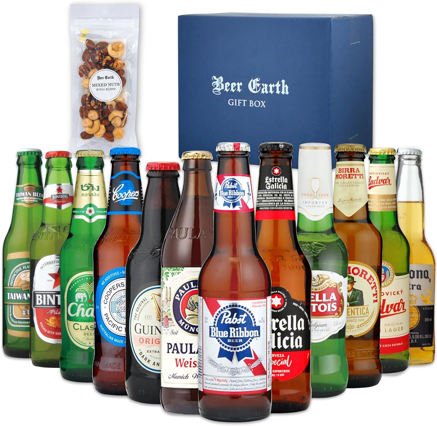 世界のビール 飲み比べ 【12ヵ国12本】 ギフトセット 高級ミックスナッツ付き おつまみつきセット