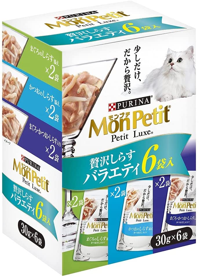 うのにもお得な情報満載！ モンプチ プチリュクスパウチ 贅沢しらすバラエティ ３０ｇ６Ｐ キャットフード - qualitygb.do