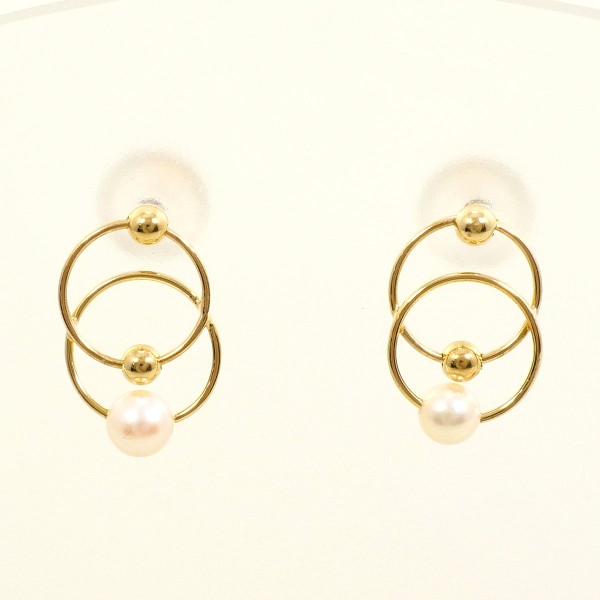 K18 18金 YG イエローゴールド ピアス パール (真珠) ジュエリー 中古