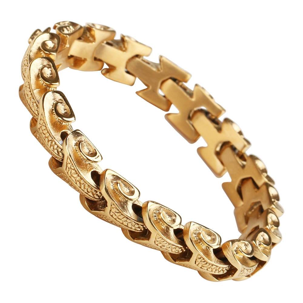 ステンレス スネークブレスレット 18K [b127]