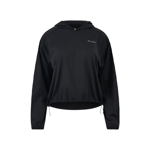 女性メッシュミックスセミクロップフードFM1SPJPCNHD351W-BLK