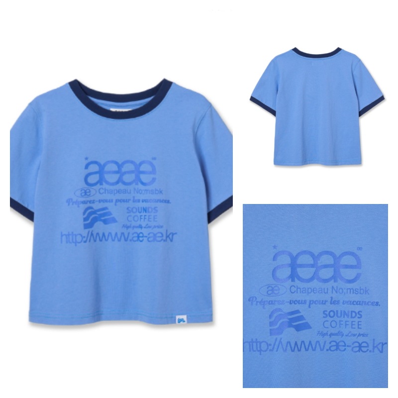 aeae】 aeae x SOUNDS COFFEE WEB LOGO RINGER CROP T-SHIRTS