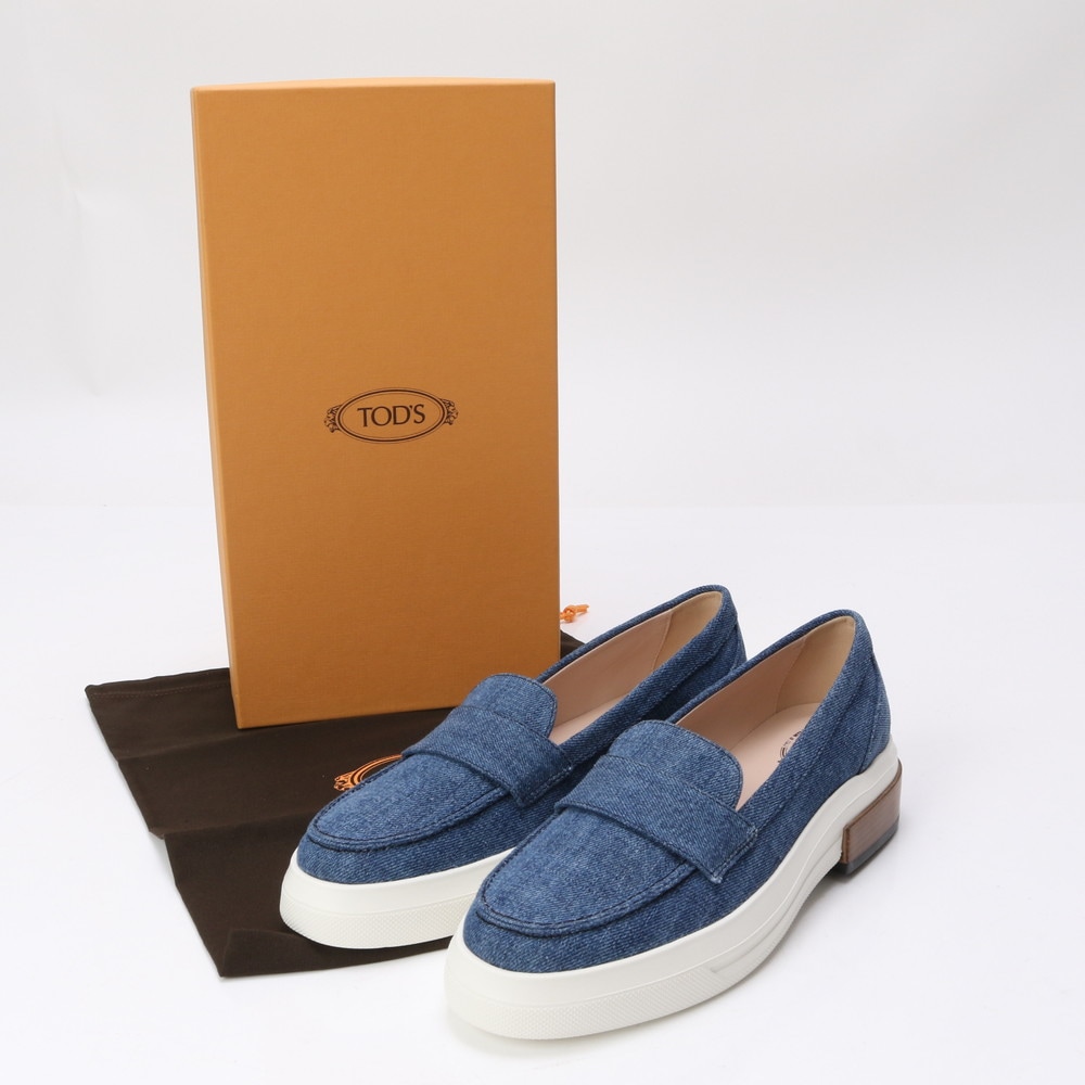 新品同様 デニム 39 1/2 ローファー ヒール 靴 シューズ ミュール サンダル ローファー スニーカー レディース ERM 0919-R30 中古