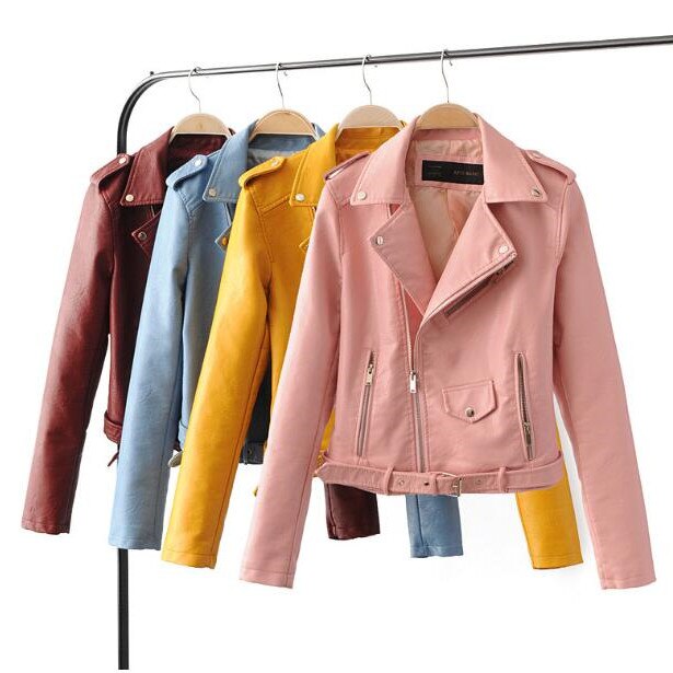 ライダースジャケットレザージャケットレディースPUレザーアウター秋冬春黒ブラックジャケット 5,023円