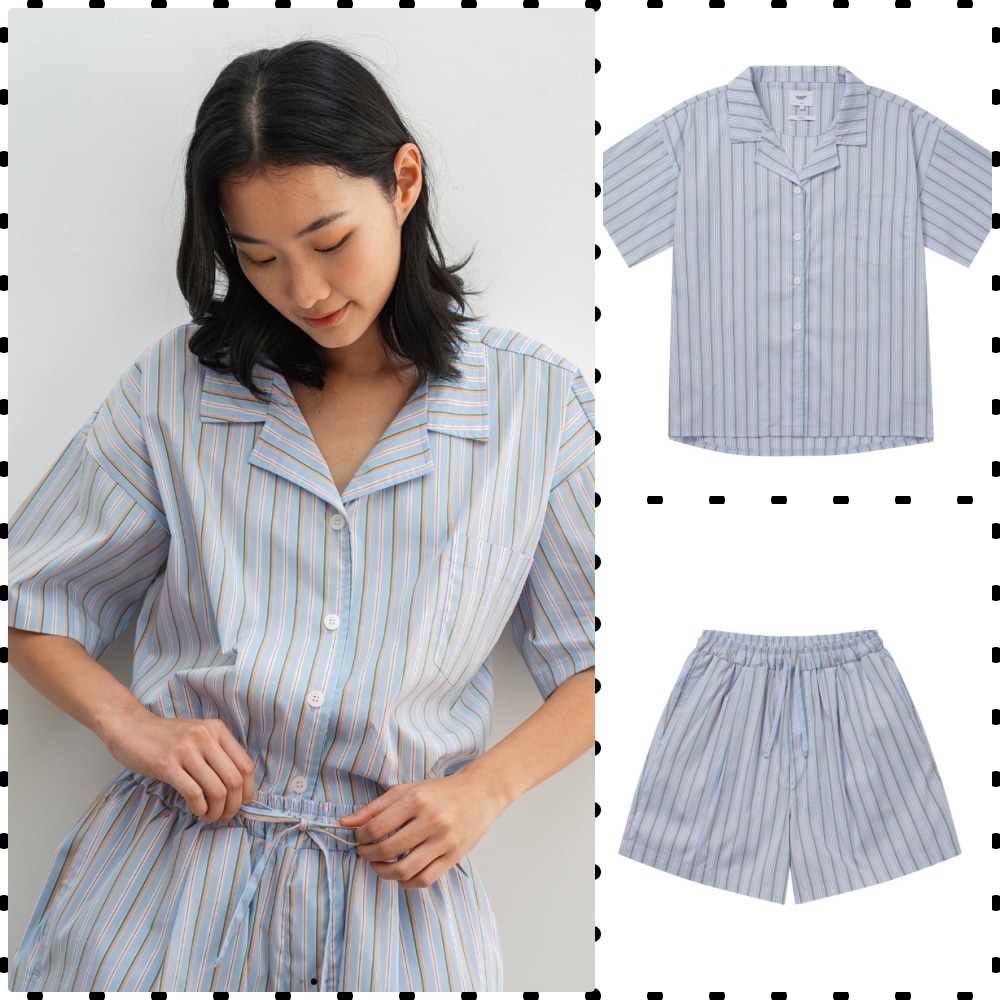 BTS着用 Residence Tangerine Ocean Stripe Pajamas