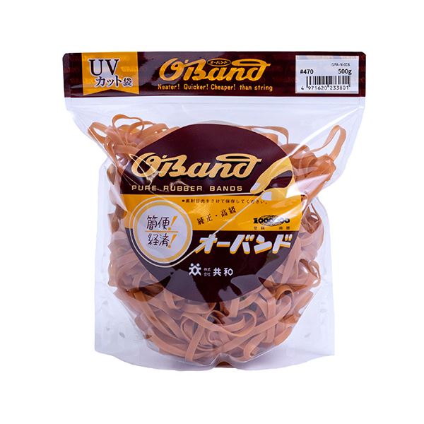 （まとめ） 共和 オーバンド#470 内径114.5mm 500g入 透明袋 GPA-N-008 1袋 [x3セット]