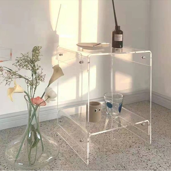 【送料無料】テーブル ベッド サイド ナイト テーブル ティー キャビネット 透明 クリア おしゃれ