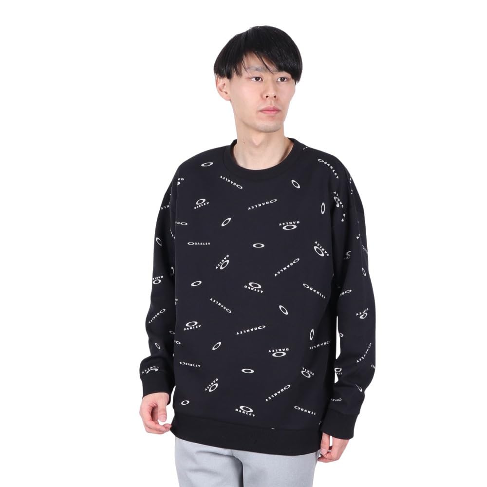 Qoo10最安値挑戦 FOUNDATIONAL FLEECE L/S CREW 3.0 BLACK PRINT US L サイズ (日本 XL サイズ相当) FOA407562_00GL