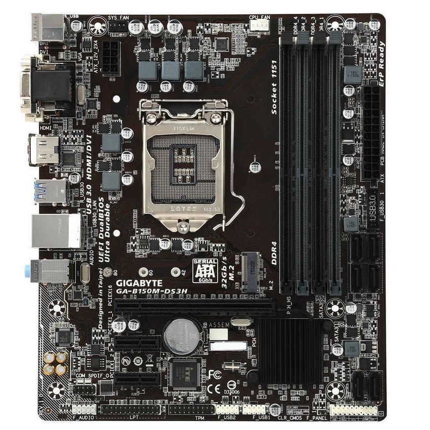 GIGABYTE GA-B150M-DS3H (rev. 1.0) LGA 1151 Intel B150 HDMI SATA 6Gb/s USB 3.0 Micro ATX Intel Mother