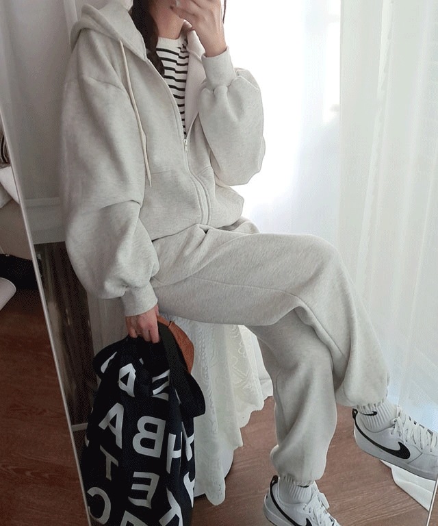 [完全に暖かいおすすめ！！] ウール 起毛 セット ジョガー トレーニング