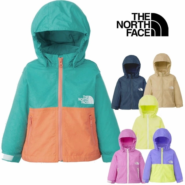 ザ・ノース・フェイス ウィンドブレーカー キッズ ベビー NPB72310 コンパクトジャケット アウター パーカー フード マウンテンパーカー 子供服 ベビー服 UVカ