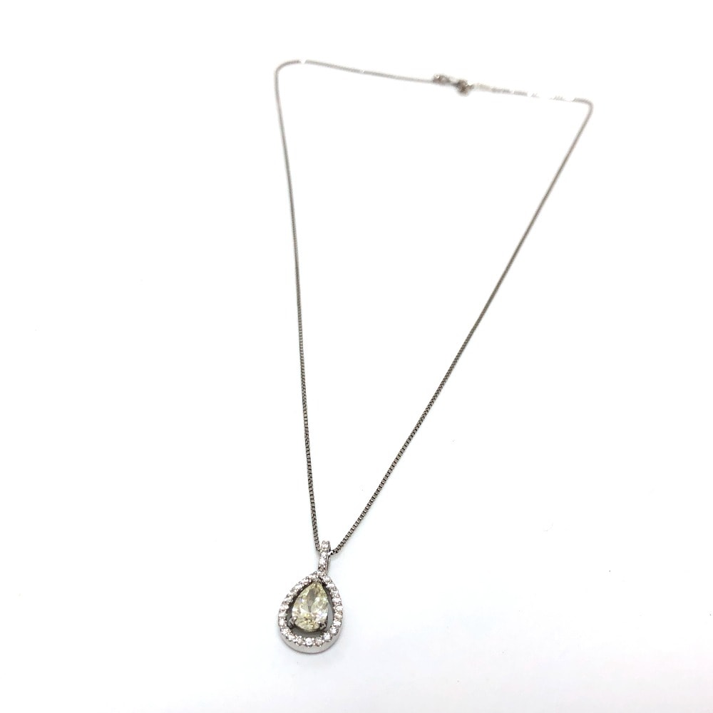 jewelry ジュエリー ネックレス Pt950 D1.012ct D0.23ct　ペアシェイプ ダイヤ アクセサリー Pt850/Pt950 シルバー 96,800円