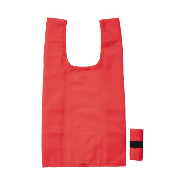 （まとめ） 丸玉工業 ジーナスECO コンパクトマイバッグ SS レッド 1枚 [x10セット]