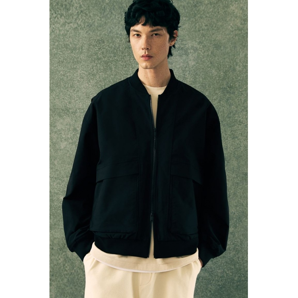 H&M ルーズフィットボンバージャケットブラック