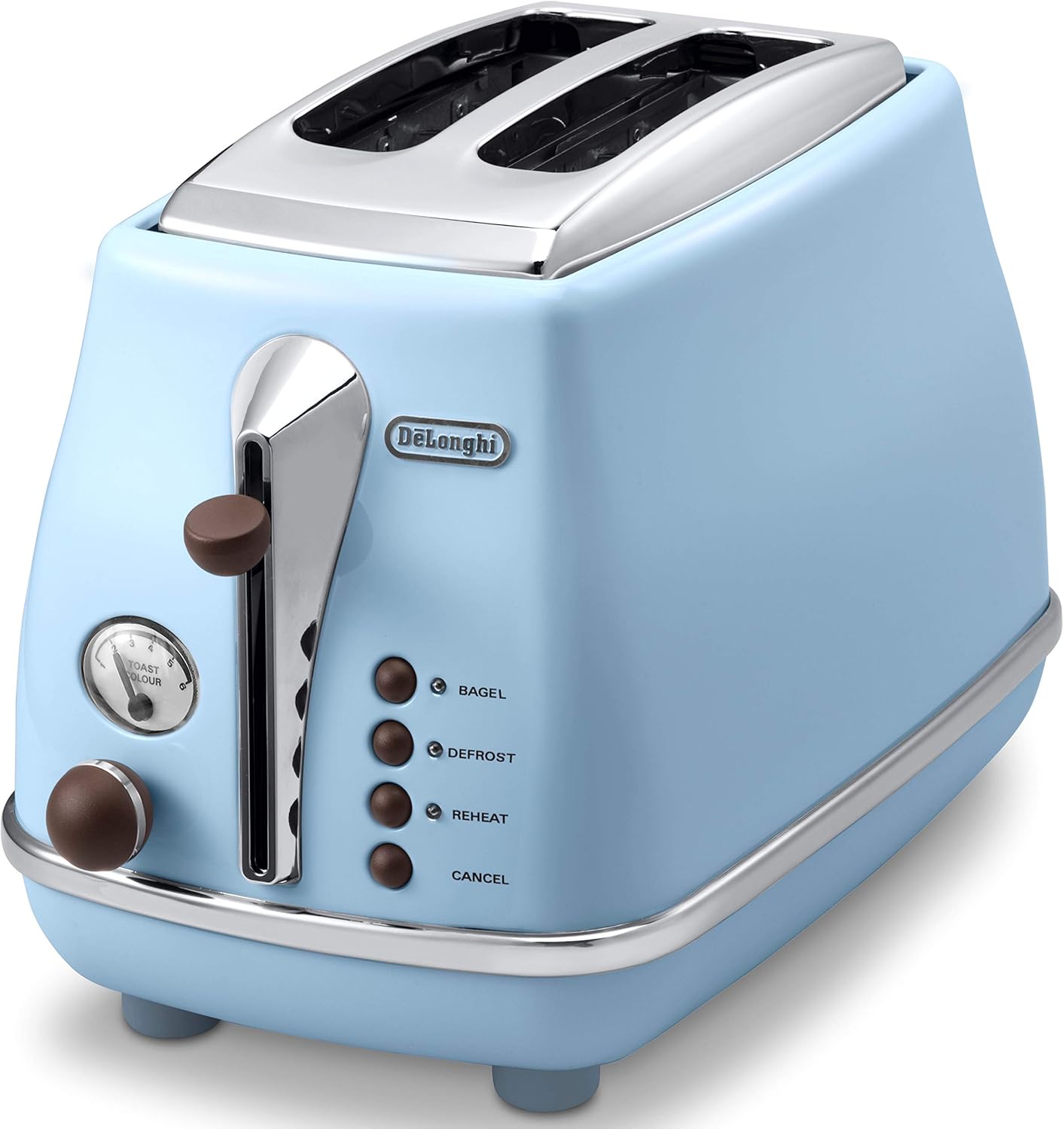 ポップアップトースター アイコナ・ヴィンテージ CTOV2003J-AZ トースト 食パン 片面焼き可能 4~10枚切り 焼き目調整6段階 埃よけカバー付属 簡単お手