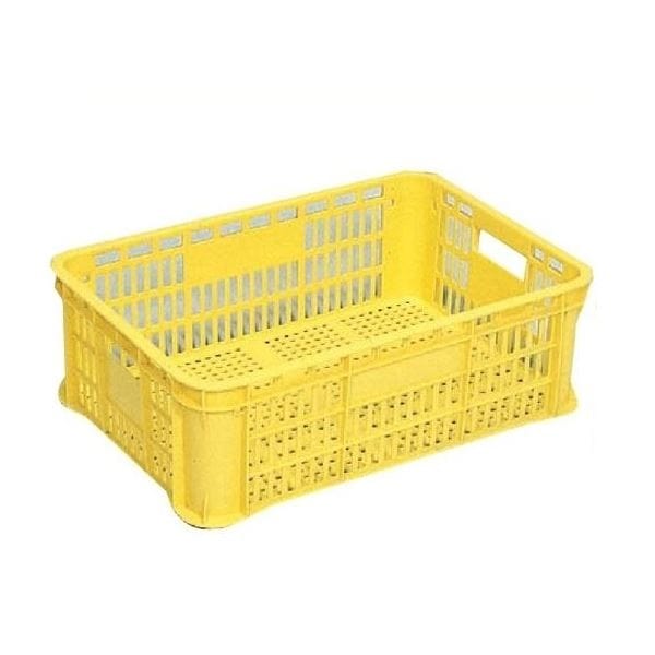 5個セット リステナー/網目コンテナボックス MB-19 イエロー メッシュ構造 みかん 果物 野菜等収穫 保管 保存 物流