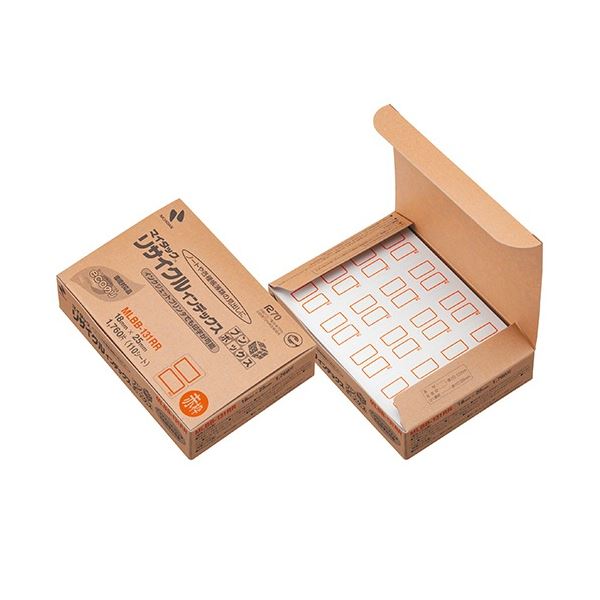 (まとめ) ニチバン マイタック リサイクルインデックス ブンボックス 小 18×25mm 赤枠 MLBB-131RR 1パック(1760片：16片×110シート) (×5セット) 5,472円