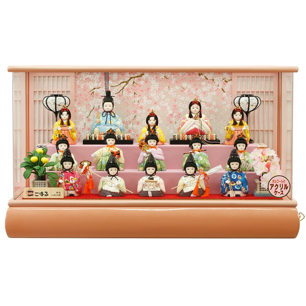 雛人形 コンパクト ひな人形 お雛様 おひなさま かわいい 手作り 2025年 新作 秀光 限定品 送料無料 ミニ ケース 初節句 ひな祭り 木目込 15人 十五人 男雛 女雛 買得 お得 人気 ラン