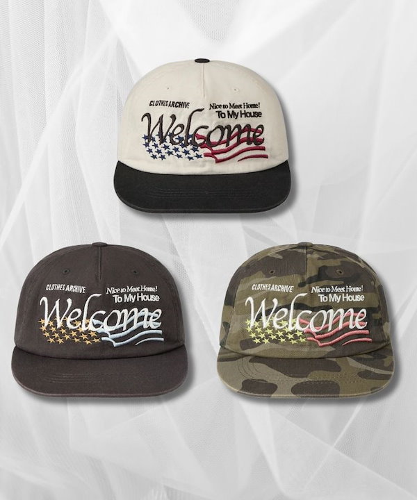 トレンド ロゴ キャップ[AEAE] WELCOME WASHED CAP WELCOME WASHED CAP（キャップ）｜aeae（エーイーエーイー）の