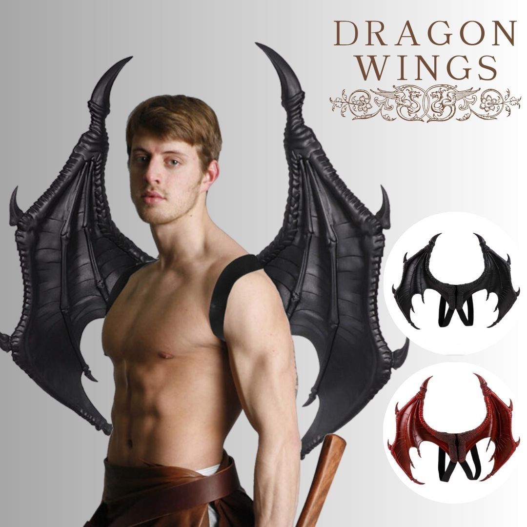 希少アイテムコスプレ ドラゴンの翼 レッドorブラック 龍 竜 ドラゴン 羽根 かわいい POP おもしろ グッズ アイテム 老若男女 万人受け フリーサイズ ハロウィン クリスマス 文
