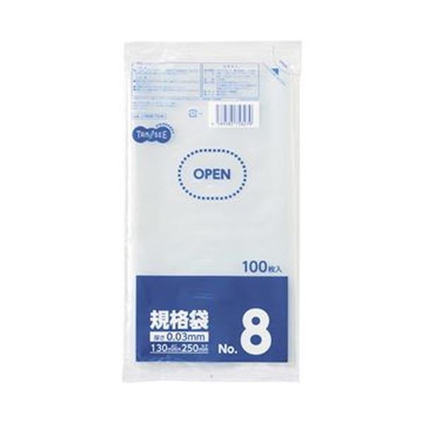 （まとめ）TANOSEE 規格袋 8号 0.03×130×250mm 1パック（100枚）(×100セット)