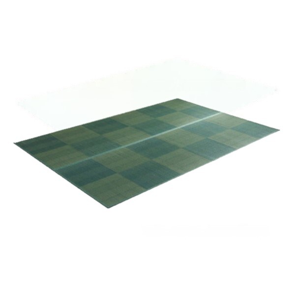 1031290041002 い草ラグ 花ござ カーペット 格子柄 ナチュラル 和室 洋室 裏不織布滑り止め 本間2畳 (約191×191cm)レイクブルー 滑りにくい お手入れ簡単 メーカー直送