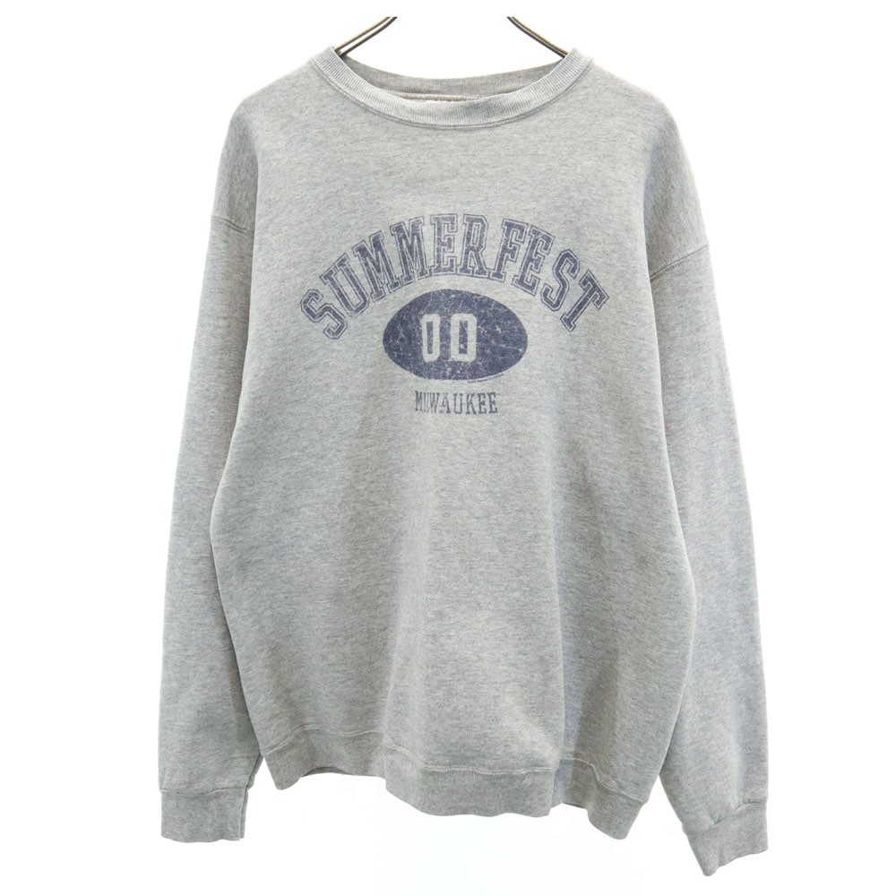 00s 2000年 オールド カレッジ 長袖 スウェット トレーナー L グレー 裏起毛 メンズ 4,959円