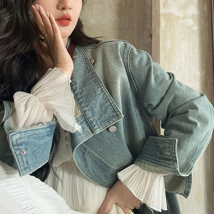 デニムジャケット レディース アウター コート おしゃれ きれいめ 長袖 秋冬 ショートコート 韓国風 欧米風 40代 30代 20代 大人 INS人気 ジャケット 防寒 ファッション カジュアルウエ
