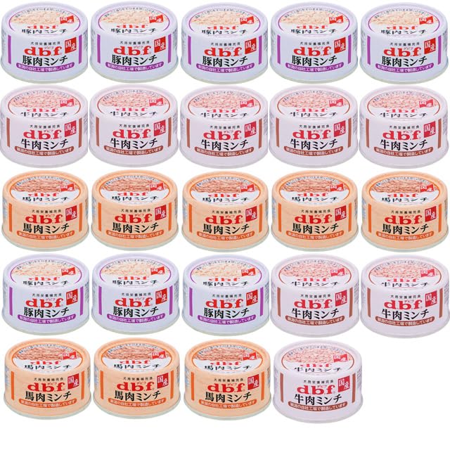 デビフ 缶詰 犬用栄養補完食 65g 3種×8缶 (合計24缶） ミンチ詰め合わせセット (牛肉ミンチ・豚肉ミンチ・馬肉ミンチ) (35)