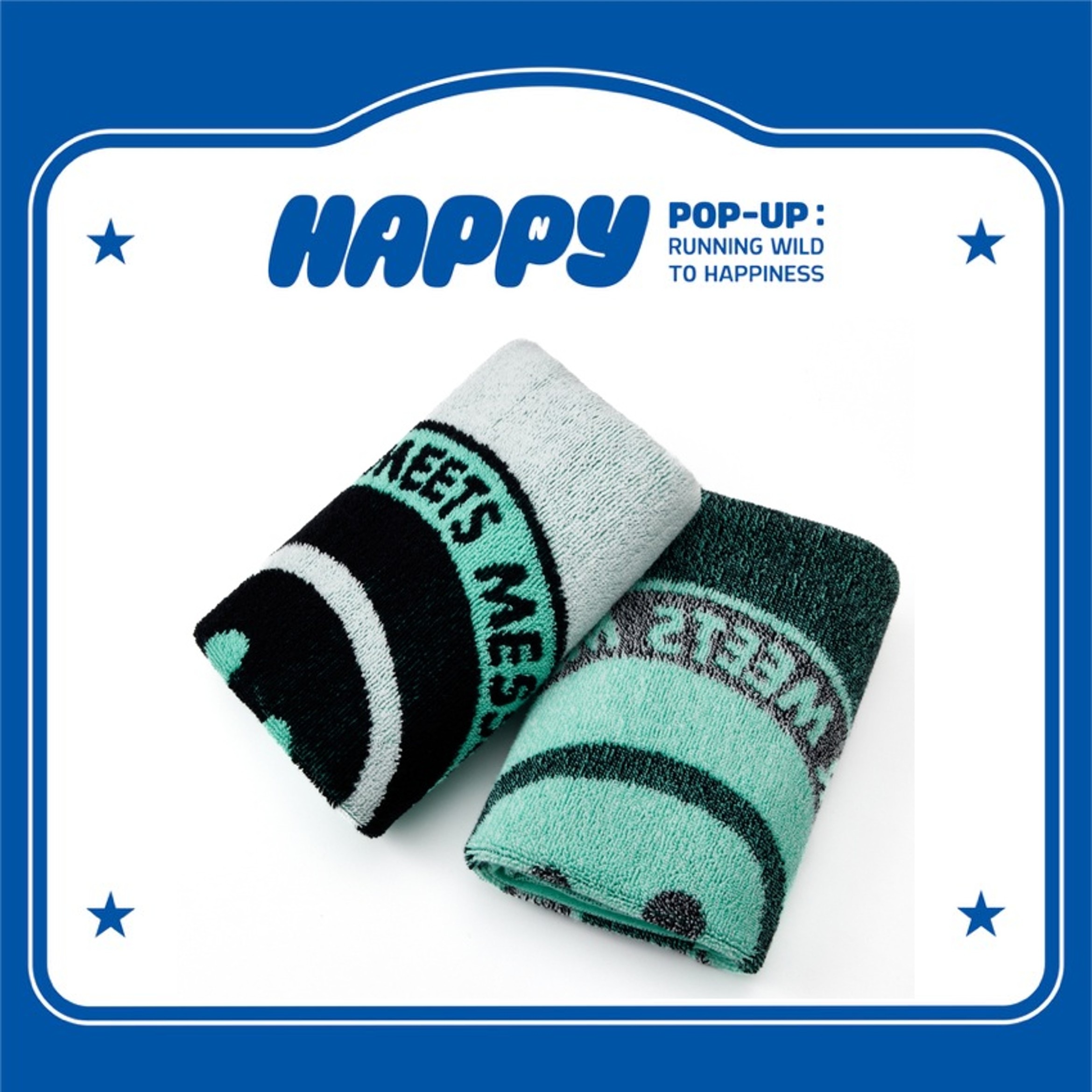 【国内発送】 【公式】 BTS 【 WOOTTEO TOWEL SET 】 JIN 『 Happy 』 POP-UP：Running Wild to Happiness 公式MD
