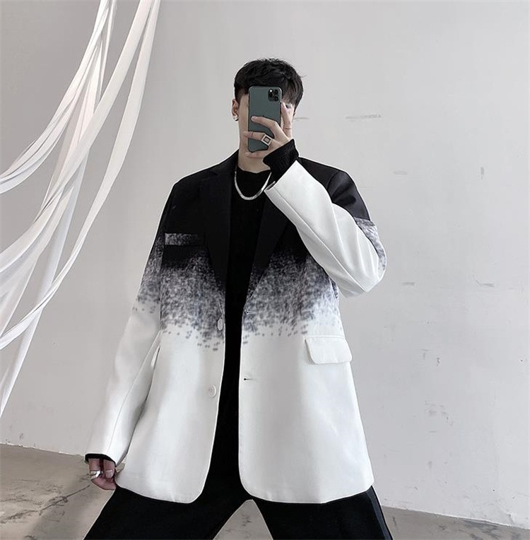 早い者勝ち グラデーションカラー ヘアスタイリスト スーツ コート 気質 バー 歌手 男性