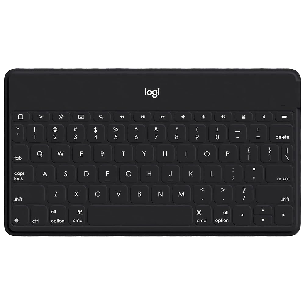 ロジクール KEYS-TO-GO iK1042BKA 第9世代 iPad iPhone キーボード ポータブル ブラック Bluetooth 薄型 充電式 iPhoneスタンド付 ワイヤレス 無線 [