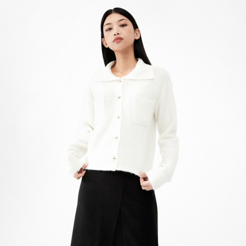 MIXXO ウールブレンドゴールドボタンカーディガン_Miwckev33T