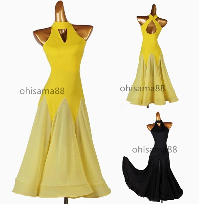 社交ダンスドレス モダンドレス 競技用のドレス 団体ウエア 高品質 優雅 ダンドレス 着痩せ ワンピース モダン衣装 大きい裾 練習着 ワルツ 社交ダンス衣装 ダンスウェア スタンダードドレス レディ