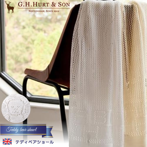 【送料無料】G G.H.HURT&SON ジーエイチ ハートアンドサン テディベアショール ピンク