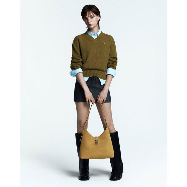 [26SS] [CLA] イエロー スエード チェック装飾ポイント ショルダーバッグ DCBA6E187Y2