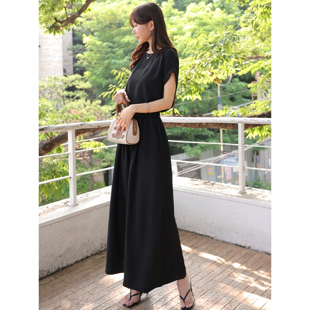 クリック&ファニー レモン ロールアップブラウス ワイドパンツセット