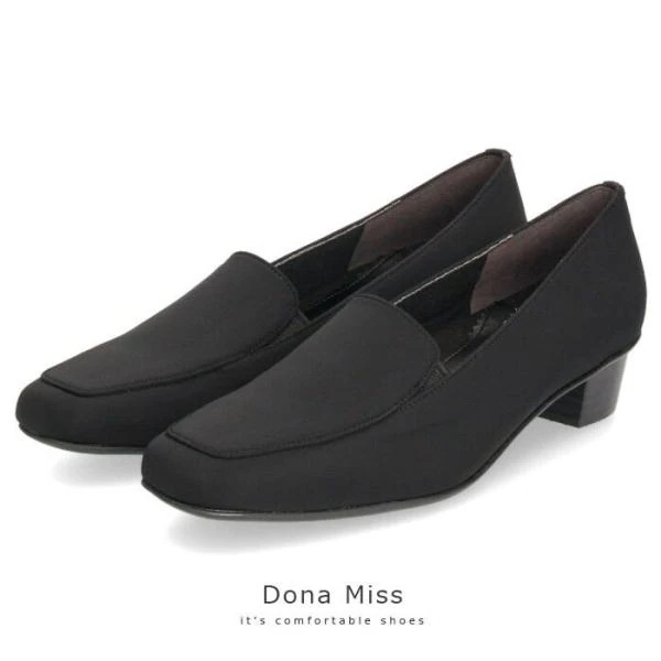 パンプス 黒 甲深パンプス 靴 ヒール Dona Miss ドナミス 16810 ブラック コンフォートシューズ 3cmヒール 3Eワイズ 日本製 スクエアトゥ フォーマル 8,496円