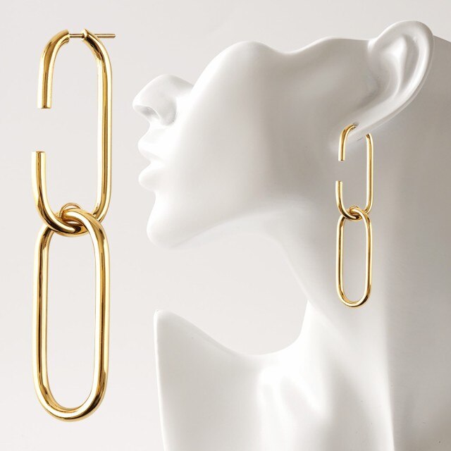 MARIA BLACK マリアブラック 100526 Oval Link イヤリング ゴールド オーバル リンク リング ピアス シルバー925 アクセサリー シンプル 片耳用