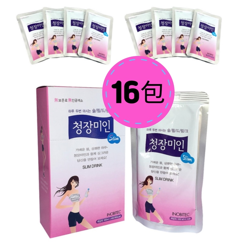 清張美人 スリムドリンク さわやかな朝 100ml X 16包 / 韓国人気腸飲料 / 快便 / 便秘ドリンク/ 梅香り液状茶