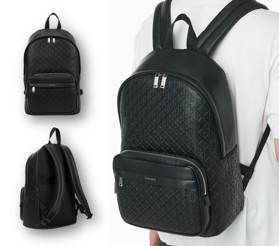 Mens Embossed Emblem Round Backpack (4D3202G-UB1)