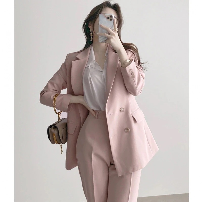 ルーズスーツピンクカジ 2025春と秋 女性西洋ののスーツのレディース 気質のトップスの ュアルスーツジャケット の小さなスーツのジャケット スーツジャケット 女性韓国 スーツ