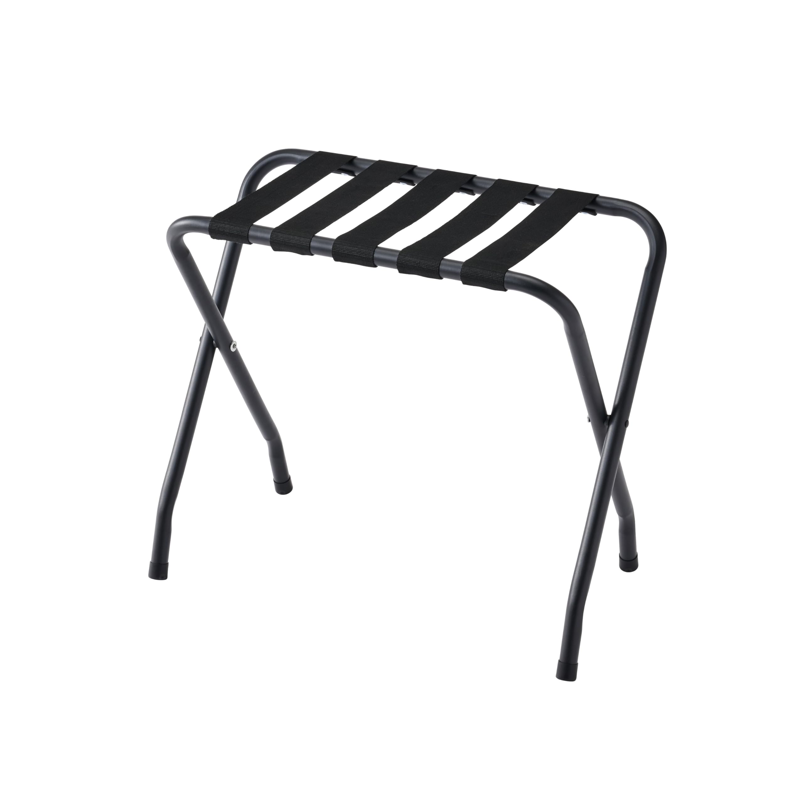 【BLKP】 パール金属 バゲージラック 折りたたみ式 5本ベルト キャリーケース スーツケース 置き場 ホテル マットブラック N-7149