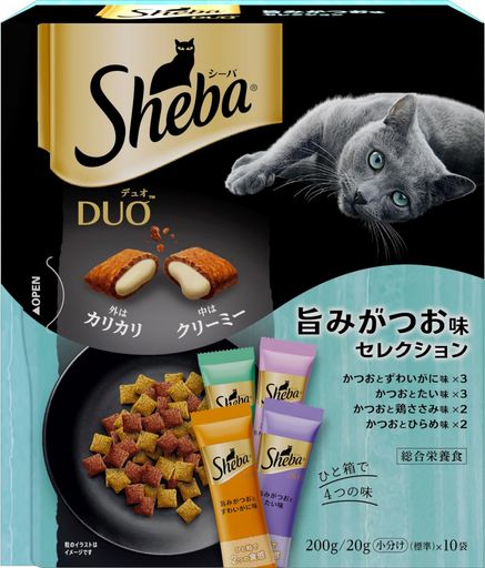 シーバ デュオ キャットフード 旨みがつお味セレクション 成猫用 200g×12個(ケース買い)