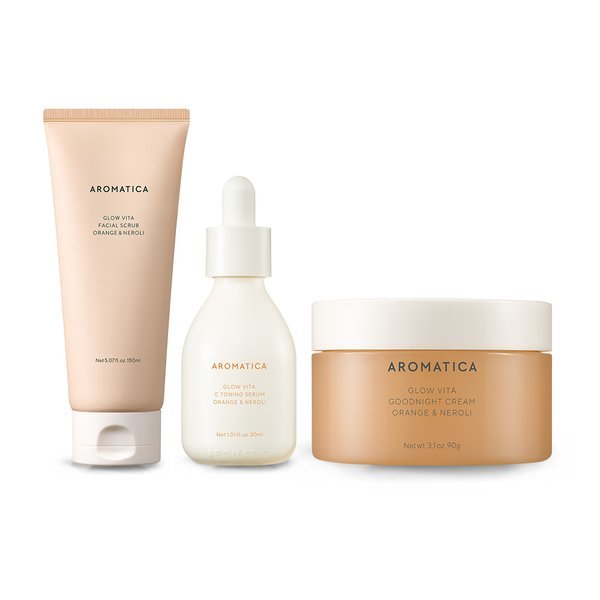 大容量SET グロービタ オレンジスキンケア3点セット (スクラブ150ml+セラム30ml+クリーム90g)