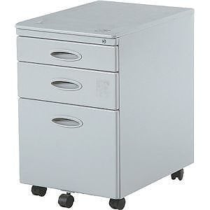 インキャビネット(デスクワゴン) ロック機能/キャスター付き スチール ライトグレー (オフィス収納用品)