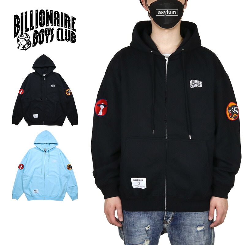 ビリオネアボーイズクラブ ジップアップパーカー BILLIONAIRE BOYS CLUB メンズ レディース ブランド 大きいサイズ おしゃれ 黒