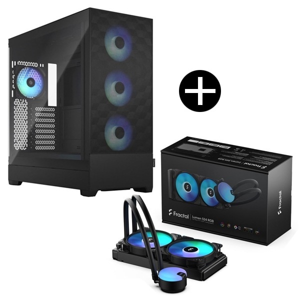 Fractal Design FD-W-L1-S2412 Lumen S24 v2 RGB + FD-C-POR1X-06 Pop XL Air RGB Black TG Clear Tint